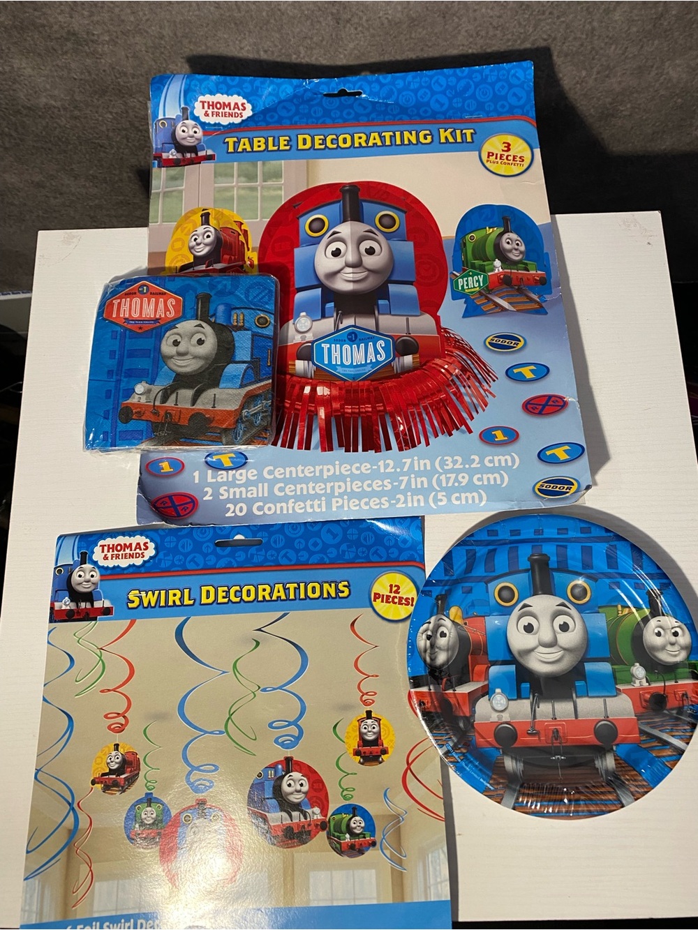 Thomas the Tank Engine Birthday Party Supplies Lot Centerpiece Swirls Plates